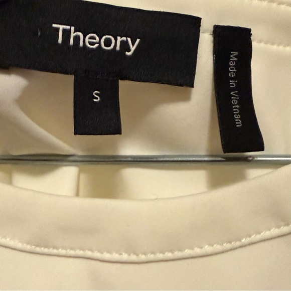 Theory Precision Ponte Square Neck Halter Tank Top Shell White Stretch - Picture 4 of 5